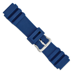 22mm Blue Polyurethane Sport with Stainless Steel Buckle 7.9 inch Watch Band