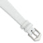 White Calfskin Leather Watch Band with Silver-Tone Buckle 20mm - Sophia Jewelers