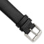 18mm Black Padded No-Stitch Calfskin Leather with Stainless Stee Buckle 7.5 inch Watch Band - Sophia Jewelers