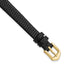 10mm Black Flat Lizard Grain Calfskin Leather with Gold-tone Aluminum Buckle 6.75 inch Watch Band - Sophia Jewelers