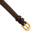 10mm Dark Brown Flat Lizard Grain Calfskin Leather with Gold-tone Aluminum Buckle 6.75 inch Watch Band