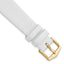 White Lizard-Grain Leather Watch Band with Gold-Tone Buckle 18mm