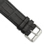 for Apple 42/44mm Smart Watch Black Gator Grain Calfskin Leather with Black Adapters and Stainless Steel Buckle 7.5 inch