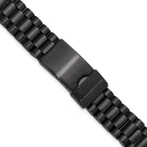 for Apple 38/40/41mm Smart Watch Long President-Style Black IP-plated Stainless Steel 7.4 inch Watch Band with Stainless Steel Adapters