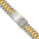 for Apple 38/40/41mm Smart Watch Long President-Style Two-Tone Stainless Steel 7.4 inch Watch Band with Stainless Steel Adapters