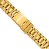 for Apple 42/44/45mm Smart Watch Long President-Style Gold IP-plated Stainless Steel 7.4 inch Watch Band with Stainless Steel Adapters