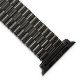 for Apple 38/40/41mm Smart Watch Mens Long Gunmetal Stainless Steel 7.5 inch Expansion Watch Band with Stainless Steel Adapters