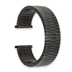 Mens Long 20-24mm Gun Metal IP-plated Stainless Steel 7.5 inch Expansion Watch Band