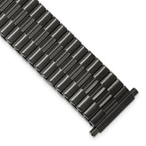 Mens Long 20-24mm Gun Metal IP-plated Stainless Steel 7.5 inch Expansion Watch Band