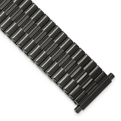 Mens Long 20-24mm Gun Metal IP-plated Stainless Steel 7.5 inch Expansion Watch Band