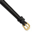 Black Genuine Leather Watch Band with Gold-Tone Buckle 10mm