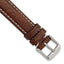 16mm Long Dark Brown Leather with White Stitching and Silver-tone Buckle 8.5 inch Watch Band