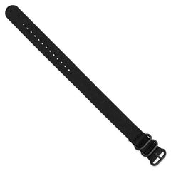 20mm One-Piece Black Military Ballistic G10 Nylon with Black PVD-plated Buckle 10.75 inch Watch Band