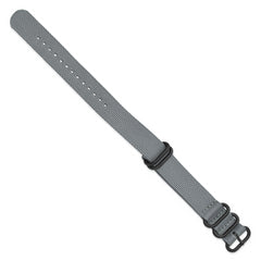 20mm One-Piece Grey Military Ballistic G10 Nylon Black PVD-plated Buckle 10.75 inch Watch Band