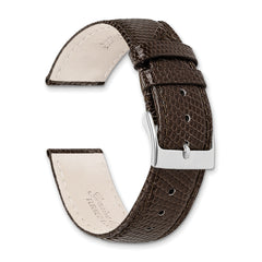 8mm Brown Genuine Lizard Leather with Silver-tone Buckle 6.75 inch Watch Band