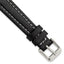 14mm Black Oil-tanned Leather with White Stitching and Silver-tone Buckle 7 inch Watch Band