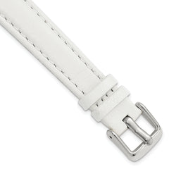 14mm White Glove Leather with Silver-tone Panerai Style Buckle 6.75 inch Watch Band