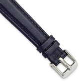 14mm Navy Glove Leather with Silver-tone Panerai Style Buckle 6.75 inch Watch Band