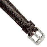 14mm Brown Teju Liz Grain Leather with Silver-tone Buckle 6.75 inch Watch Band