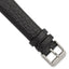 18mm Black Distressed Leather with Brushed Stainless Steel Buckle 7.75 inch Watch Band