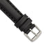 18mm Black Hand Stitched Oil Leather with Brushed Stainless Steel Buckle 7.5 inch Watch Band
