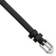 Black Calfskin Leather Watch Band with Silver-Tone Buckle 6mm