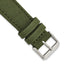 18mm Olive Nylon Canvas with Black Leather Lining and Brushed Stainless Steel Buckle 7.75 inch Watch Band