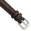 12mm Short Dark Brown Smooth Leather with Silver-tone Buckle 6.25 inch Watch Band