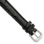 12mm Black Ostrich Grain Leather with Silver-tone Buckle 6.75 inch Watch Band