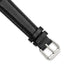 Short Black Smooth Leather Watch Band with Silver-Tone Buckle, 14mm - Sophia Jewelers