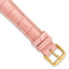 18mm Long Pink Crocodile Grain Chronograph Leather with Gold-tone Buckle 8.5 inch Watch Band