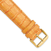12mm Orange Crocodile Grain Chronograph Leather with Gold-tone Buckle 6.75 inch Watch Band