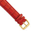 18mm Long Red Crocodile Grain Chronograph Leather with Gold-tone Buckle 8.5 inch Watch Band - Sophia Jewelers