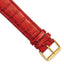 Red Crocodile-Grain Leather Watch Band with Gold-Tone Buckle 22mm