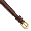 10mm Brown Oilskin Leather with Gold-tone Aluminum Buckle 6.6 inch Watch Band - Sophia Jewelers