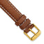 16mm Long Havana Sport Leather with White Stitching and Gold-tone Buckle 8.5 inch Watch Band - Sophia Jewelers