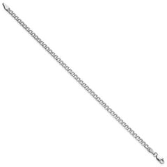 14K White Gold 10 inch 3.35mm Semi-Solid Curb with Lobster Clasp Anklet