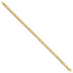 14K 9 inch 4.3mm Semi-Solid Curb with Lobster Clasp Anklet