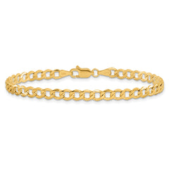 14K 9 inch 4.3mm Semi-Solid Curb with Lobster Clasp Anklet