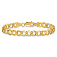 14k 6.5mm Semi-Solid Curb Chain
