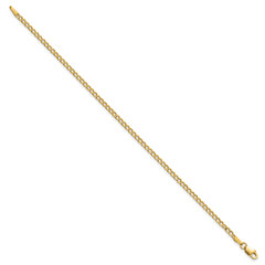 14K 10 inch 2.5mm Semi-Solid Curb with Lobster Clasp Anklet