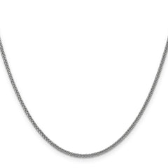 14K White Gold 24 inch 2mm Semi-Solid 3-Wire Wheat with Lobster Clasp Chain