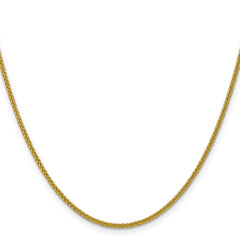 14K 24 inch 2mm Semi-Solid 3-Wire Wheat with Lobster Clasp Chain
