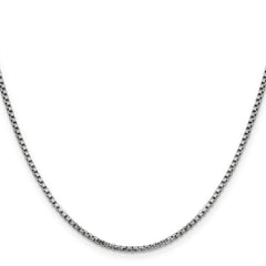 14K White Gold 30 inch 1.75mm Semi-Solid Round Box with Lobster Clasp Chain