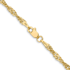 14K 24 inch 2.75mm Lightweight Singapore with Lobster Clasp Chain
