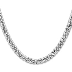 14k WG 7.3mm Semi-Solid Miami Cuban Chain