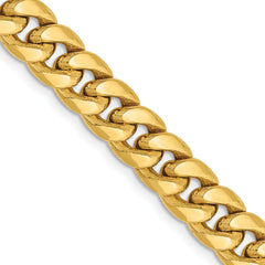 14K 30 inch 7.3mm Semi-Solid Miami Cuban with Lobster Clasp Chain