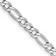 14K White Gold 26 inch 3.5mm Semi-Solid Figaro with Lobster Clasp Chain