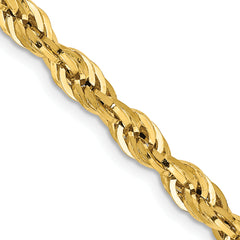 14K 28 inch 4.25mm Semi Solid Rope with Lobster Clasp Chain
