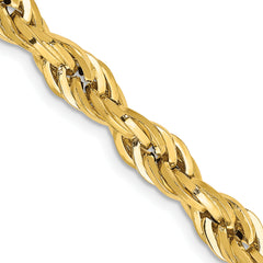14K 28 inch 5.4mm Semi Solid Rope with Lobster Clasp Chain